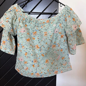 Anthropologie off shoulder blouse in Sky. Size S. Excellent condition.